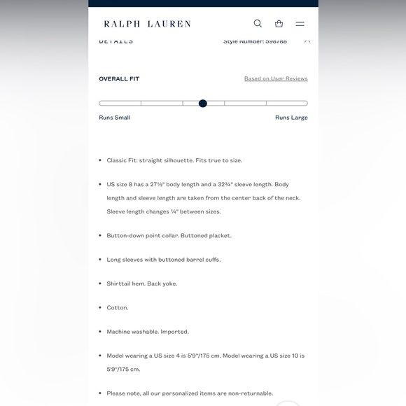 Ralph Lauren Womens Classic Fit Oxford ShirtColor: 983a White/Deco Pink
Size: 10 - Picture 3 of 3